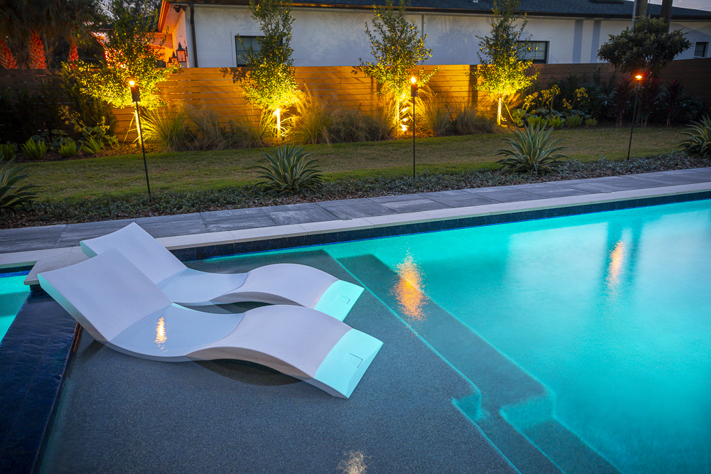Landscape lighting discount around pool